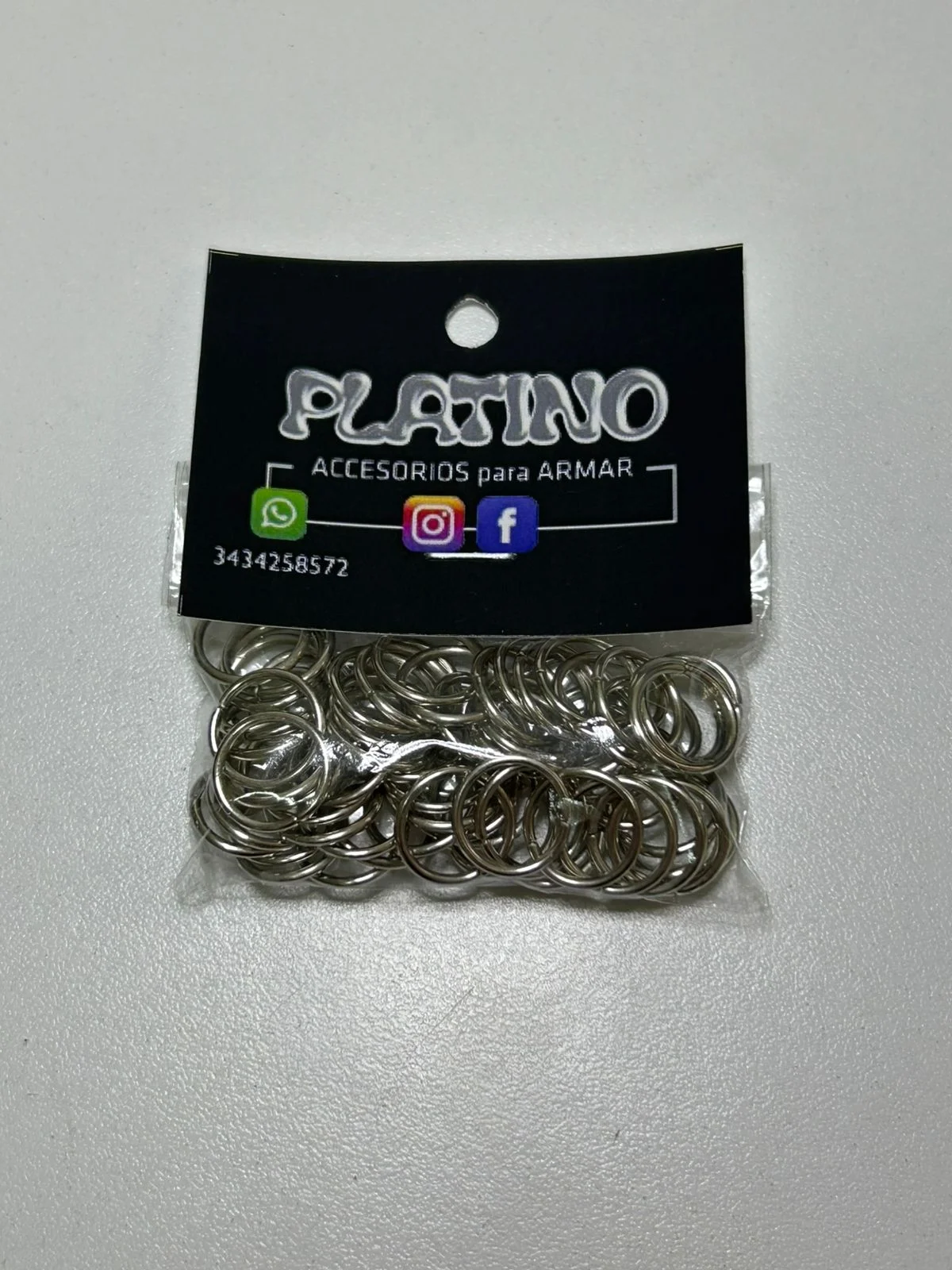 Argolla de union niquel 5, 6, 8, 10 y 12mm. 20g