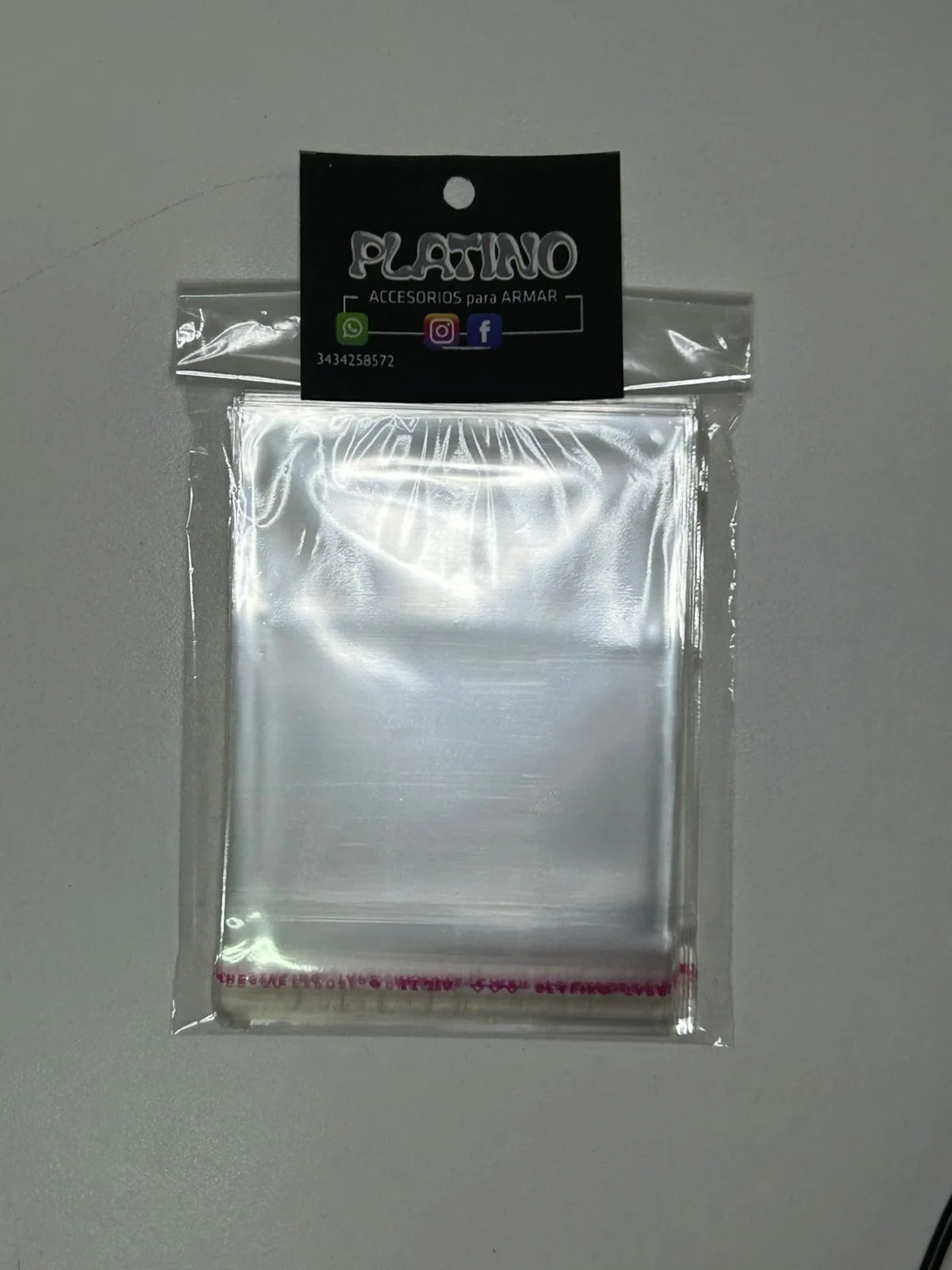 Bolsa de exhibicion 8x11cm sin colgante. 50u