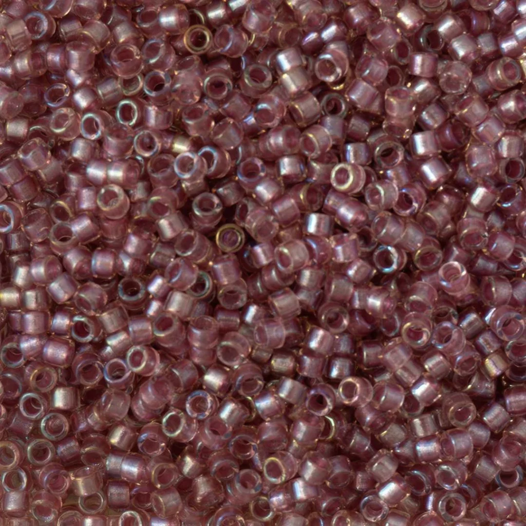 (DB1745) Miyuki Delica 11/0 - Sparkling Antique Rose Lined Crystal AB. 10g