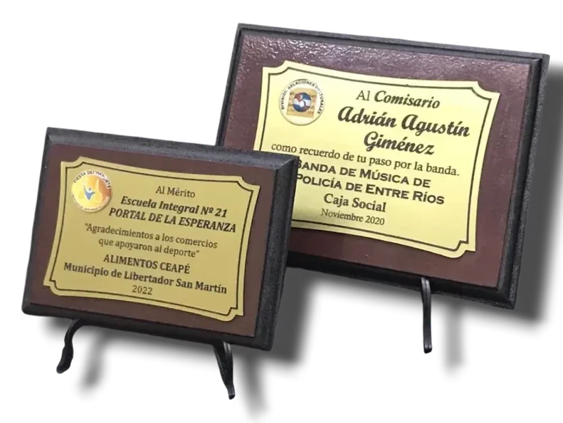 PLAQUETA BASE DE MADERA