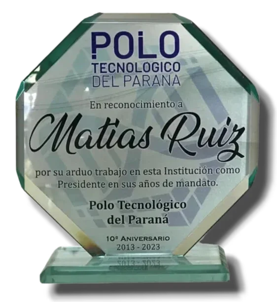 PLAQUETA CRISTAL BISELADO MODELO OCTOGNAL